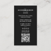 Tattooist Minimal Tattoo Artist Goth Teal Visitenkarte (Rückseite)