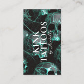Tattooist Minimal Tattoo Artist Goth Teal Visitenkarte (Vorderseite)