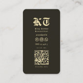 Tattooistin Goth Skull Modern Visitenkarte (Rückseite)