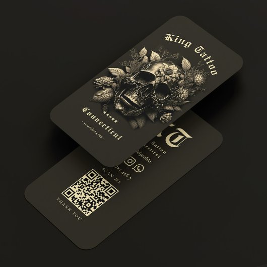 Tattooistin Goth Skull Modern Visitenkarte