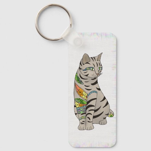 Tattookatze Schlüsselanhänger (Vorderseite)