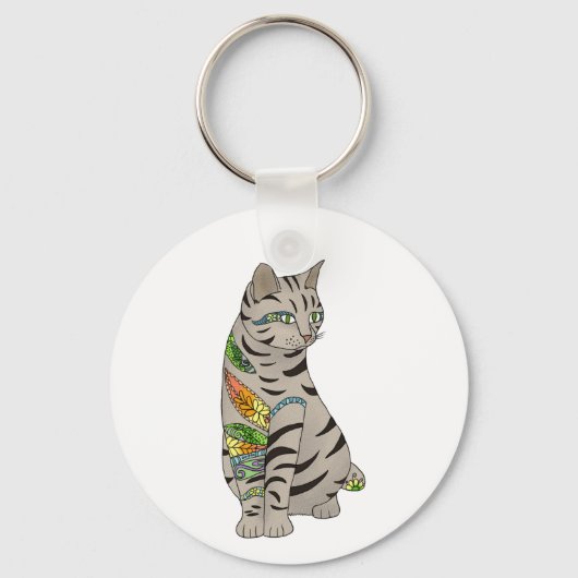 Tattookatze Schlüsselanhänger (Vorderseite)