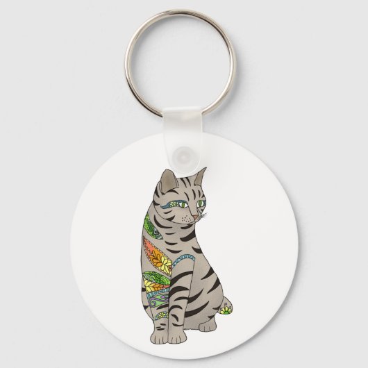 Tattookatze Schlüsselanhänger (Rückseite)