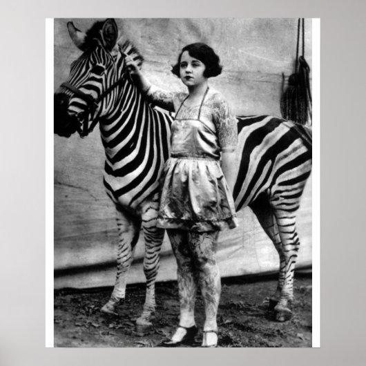 Tattooot Circus Lady und Zebra Poster (Vorne)