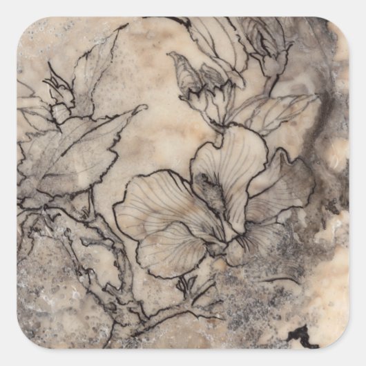 Tattooot floral I Quadratischer Aufkleber (Vorderseite)