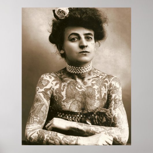 Tattooot mit Perlen, Viktorianisches Lady Poster (Vorne)
