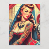 Tattooot Mittelaltermädchen Postkarte (Vorderseite)