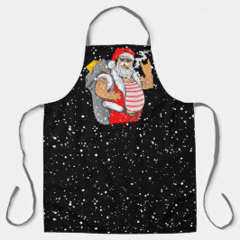 Tattooot Weihnachtsmann mit Rocker Hand Weihnachte Schürze