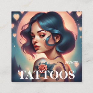 Tattoos Artist Graphic Business Card Quadratische Visitenkarte