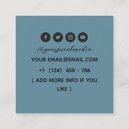 Tattoos Artist Graphic Business Card Quadratische Visitenkarte (Rückseite)