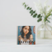 Tattoos Artist Graphic Business Card Quadratische Visitenkarte (Stehend Vorderseite)