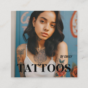 Tattoos Artist Graphic Business Card Quadratische Visitenkarte