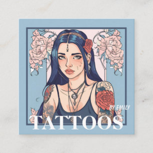 Tattoos Artist Graphic Business Card Quadratische Visitenkarte
