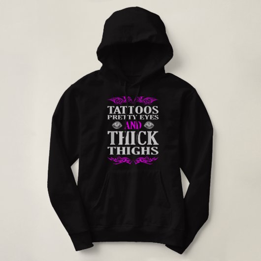 Tattoos Hübsche Augen und dicker Oberschenkel Tatt Hoodie (Design vorne)