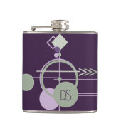 Tattoos Linework | Bohemische Lila Grüne Flachmann (Vorderseite)