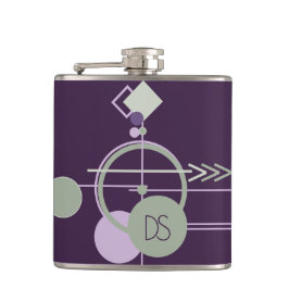 Tattoos Linework | Bohemische Lila Grüne Flachmann