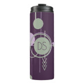 Tattoos Linework | Bohemische Lila Grüne Thermosbecher (Vorderseite)