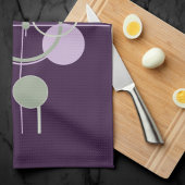 Tattoos Linework | Bohemisches Lila Grün Abstrakt Geschirrtuch