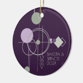 Tattoos Linework | Bohemisches Lila Grün Abstrakt Keramik Ornament (Links)