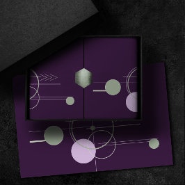 Tattoos Linework | Bohemisches Lila Grün Abstrakt Seidenpapier