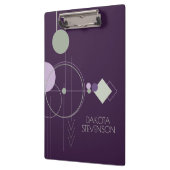 Tattoos Linework | Bohemisches Lila grünes Brandin Klemmbrett (Links)