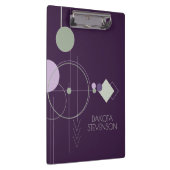 Tattoos Linework | Bohemisches Lila grünes Brandin Klemmbrett (Rechts)