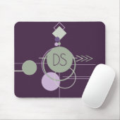 Tattoos Linework | Bohemisches Lila grünes Brandin Mousepad (Mit Mouse)