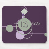 Tattoos Linework | Bohemisches Lila grünes Brandin Mousepad (Vorne)