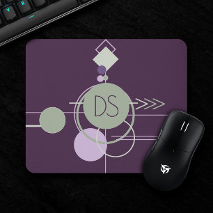 Tattoos Linework   Bohemisches Lila grünes Brandin Mousepad