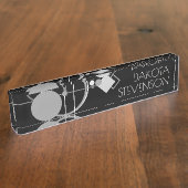 Tattoos Modernes Art Deco | einfarbiges Branding Namensplakette (Seite)