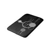 Tattoos Modernes Art Deco | Monochrom-Minimalismus Badematte (Schrägansicht)