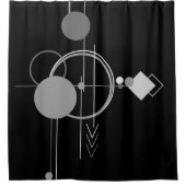 Tattoos Modernes Art Deco | Monochrom-Minimalismus Duschvorhang (Vorderseite)