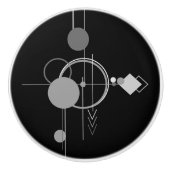 Tattoos Modernes Art Deco | Monochrom-Minimalismus Keramikknauf (Vorderseite)