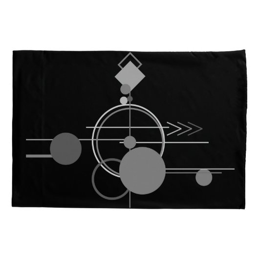 Tattoos Modernes Art Deco | Monochrom-Minimalismus Kissenbezug (Rückseite)