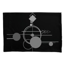 Tattoos Modernes Art Deco | Monochrom-Minimalismus Kissenbezug