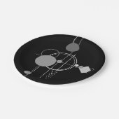 Tattoos Modernes Art Deco | Monochrom-Minimalismus Pappteller (Schrägansicht)