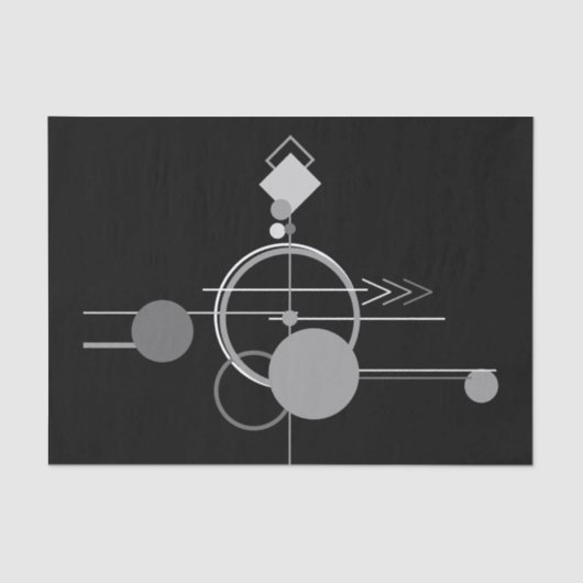 Tattoos Modernes Art Deco | Monochrom-Minimalismus Seidenpapier (Vorderseite)