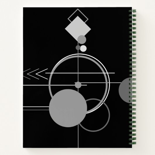 Tattoos Modernes Art Deco | Schwarz-Grau-Rezept Notizblock (Rückseite)