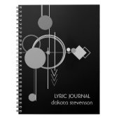 Tattoos Modernes Art Deco | Schwarz-Grau-Texte Notizblock (Vorderseite)