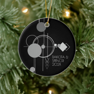 Tattoos Modernes Art Deco   Schwarz und Grau Keramik Ornament