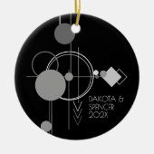 Tattoos Modernes Art Deco | Schwarz und Grau Keramik Ornament (Vorne)