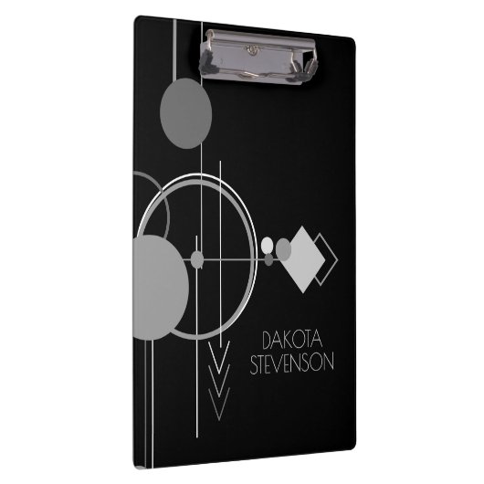 Tattoos Modernes Art Deco | Schwarzes und graues B Klemmbrett (Rechts)