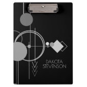 Tattoos Modernes Art Deco | Schwarzes und graues B Klemmbrett (Vorderseite)