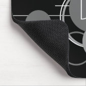 Tattoos Modernes Art Deco | Schwarzes und graues B Mousepad (Ecke)