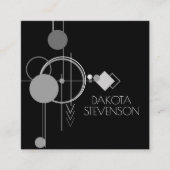 Tattoos Modernes Art Deco | Schwarzes und graues B Telefonnummerkarte (Vorderseite)