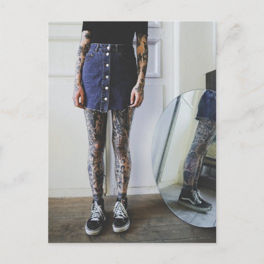 Tattoo's Niedliche Foto Postkarte (Vorderseite)