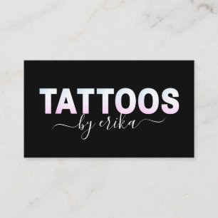 Tattoos Ombre Gradient Holographic Letters Trendy Visitenkarte