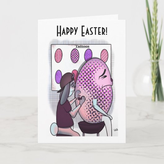 Tattoos Ostergeklappte Grußkarte Karte (Vorderseite)