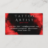 Tattoos Simple Black & White Elegant Visitenkarte (Rückseite)