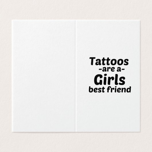 Tattoos sind ein Mädchenfreund Visitenkarten (Außenseite Aufgefaltet)